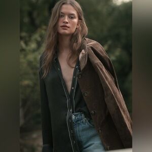 NWT Pilcro Longline Silky Buttondown